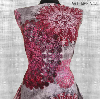 501005A Jednolícní úplet viskóza/elastan, šíře 167cm, gramáž 230g/m2, DIGITÁLNÍ TISK
